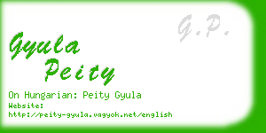 gyula peity business card